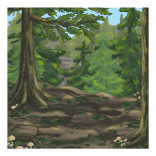Grönt Skogen Fototryck
