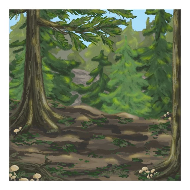Grönt Skogen Fototryck (Framsidan)