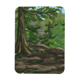 Grönt Skogen Magnet