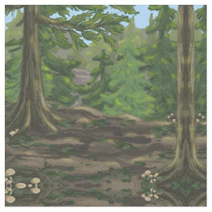 Grönt Skogen Tyg