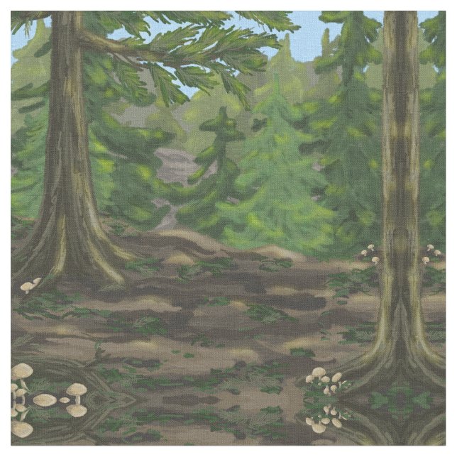 Grönt Skogen Tyg (Närbild)