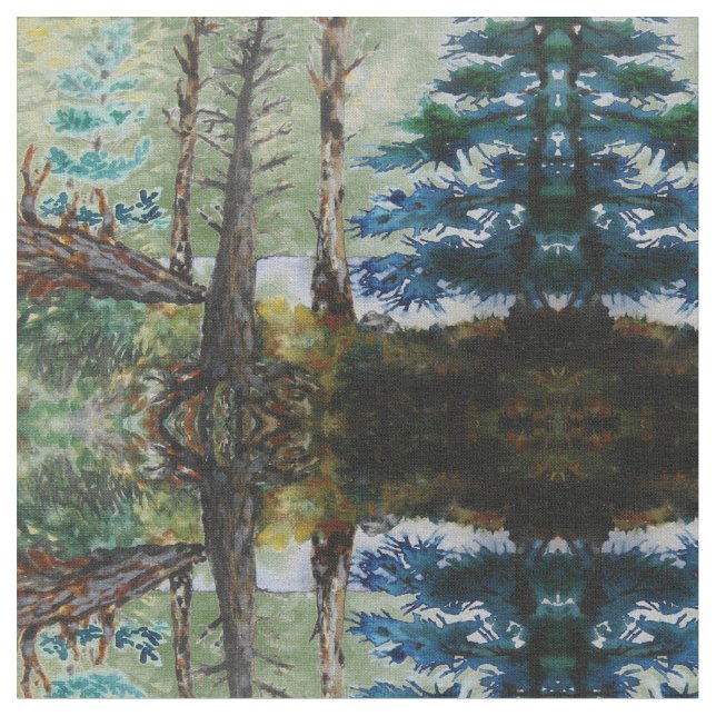 Grönt skogenmönster tyg (Närbild)