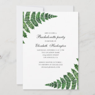 Grönt skogsfärja. Woodland bachelorette Party Inbjudningar