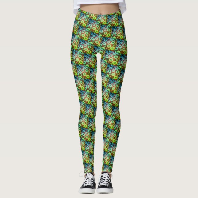 Grönt skönhetsbubblor leggings (Framsida)