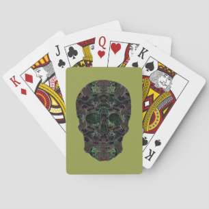 Grönt Skull Art Classic-uppspelningskort Casinokort
