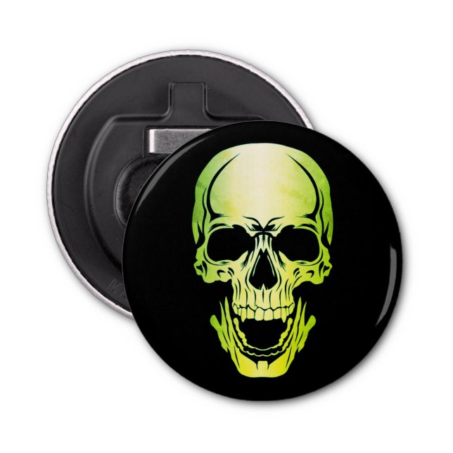 Grönt Skull Flaska-öppnare Flasköppnare (Framsidan)