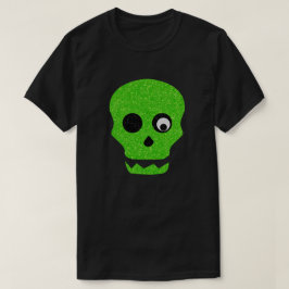 Grönt Skull Halloween Glitter T-Shirt