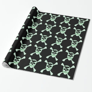 Grönt Skull och Papper radbrytning Presentpapper
