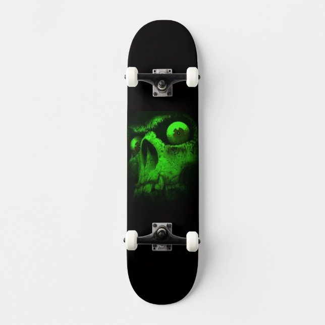 Grönt Skull Skateboard Bräda 21,5 Cm (Framsida)