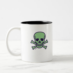 Grönt Skull svart två ton mugg
