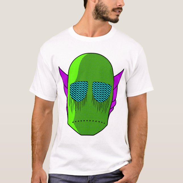 Grönt Skull T Shirt (Framsida)