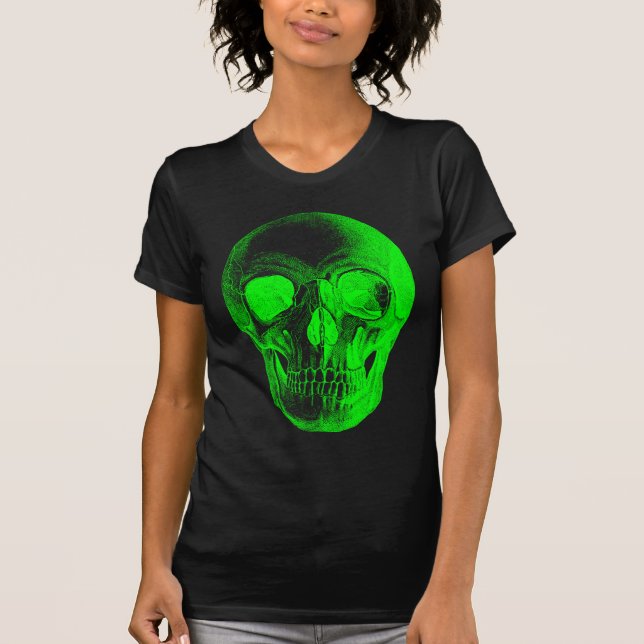 Grönt Skull T-skift T-shirt (Framsida)