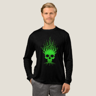 Grönt Skull Träd Halloween T Shirt