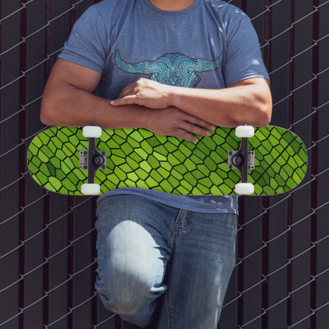 Grönt skurit glasutseende  mini skateboard bräda 18,5 cm (Utomhus 3)