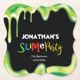 Grönt slime boys födelsedagsfest underlägg papper