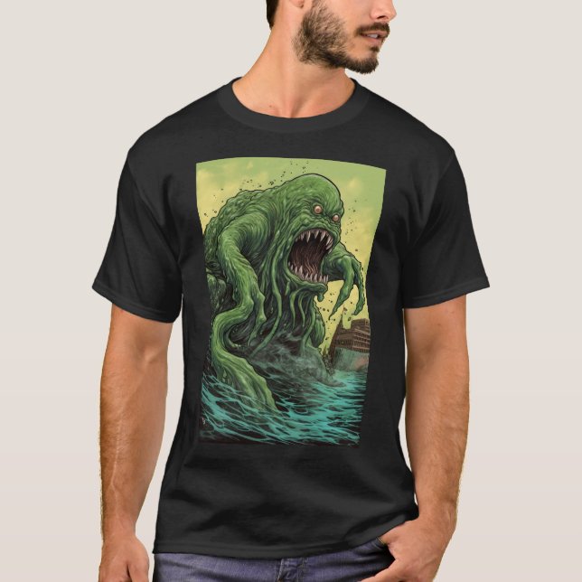 Grönt Slime Monster T Shirt (Framsida)