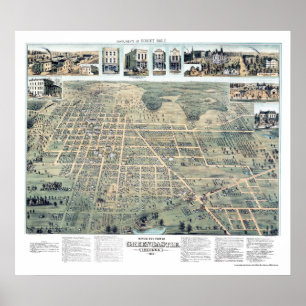 Grönt slott, I den panorama- kartan - 1886 Poster