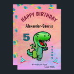 Grönt Smildrande behandling vid barns födelsedag<br><div class="desc">Grönt Smiling Dinosaur Child Birthday Personalize Note Card har en roligt som leker lycklig dinosaur för födelsedagspojken eller flickan. Det är ett roligt-kort. Anpassa den med barnets information.</div>