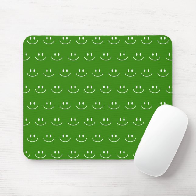 Grönt Smile Mönster Mouse Pad Musmatta (Med mus)