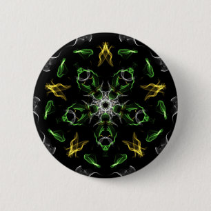 Grönt Smoke Mandala Design Knapp