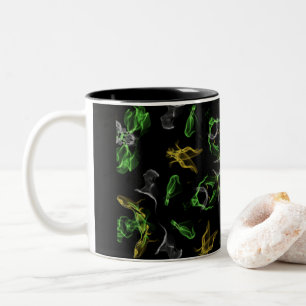 Grönt Smoke Mandala Design Två-Tonad Mugg