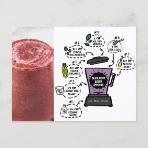 grönt smoothie recept av grå björnbär vykort