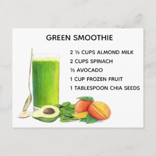 Grönt Smoothie Recipe Healthy Näring Vegan Vykort