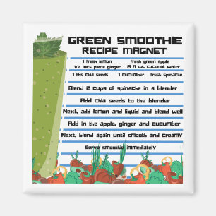 Grönt Smoothie Recipe Kylare Magnet 
