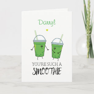 Grönt Smoothies Flirty Kawaii Foodie Humor Kort