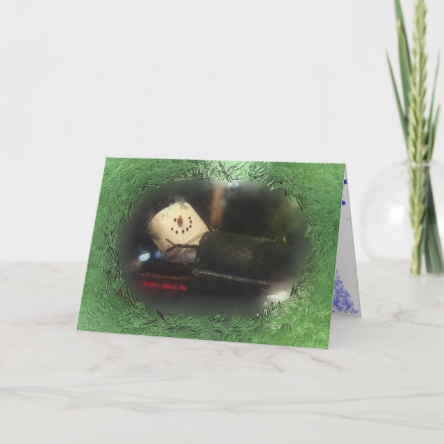 Grönt S'Mores Sleeping Bag Helgkort (Framsida)