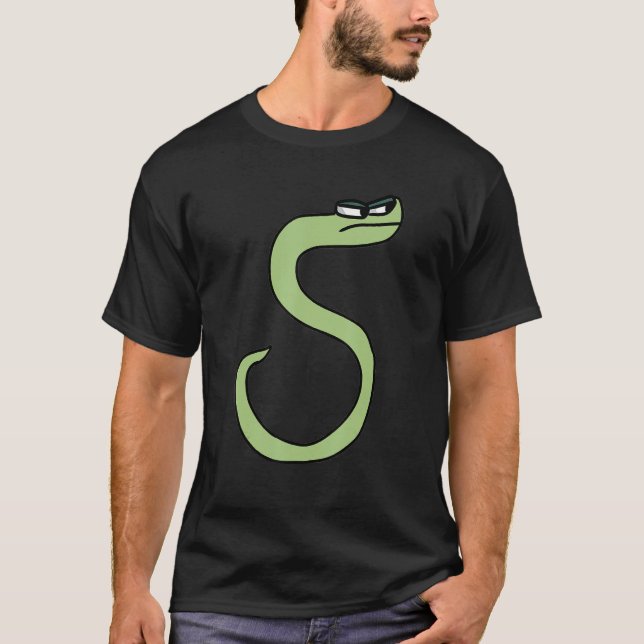 Grönt Snake Brev S Alphabet Lore T Shirt (Framsida)