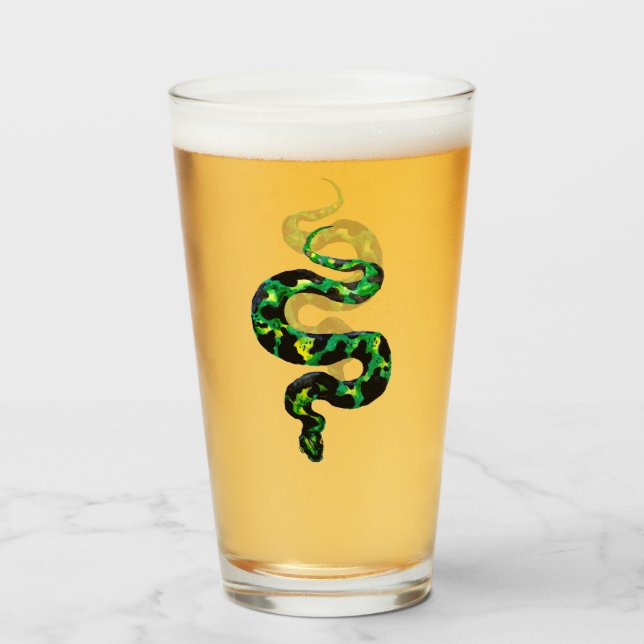 Grönt Snake Glaskopp (Framsida fylld)