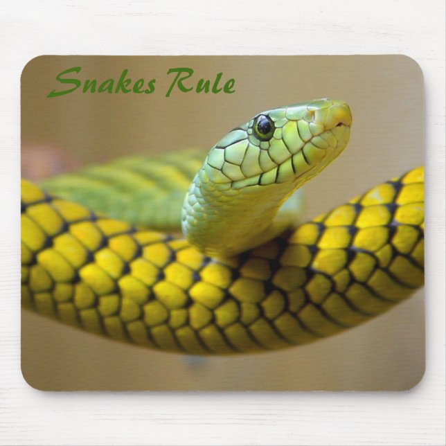 Grönt Snake Mousepad Musmatta (Framsidan)