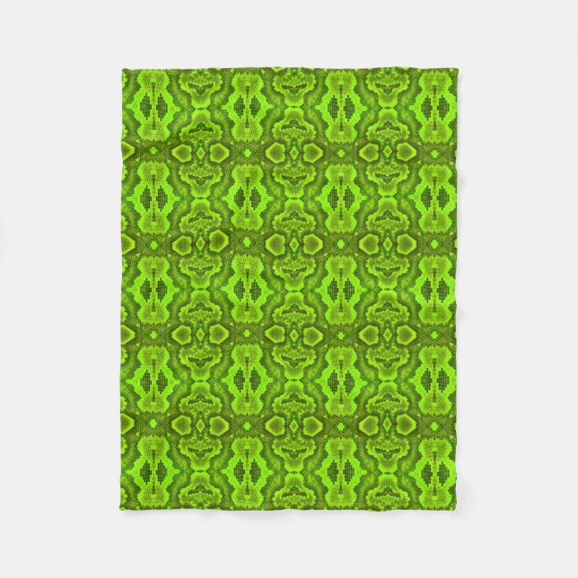 Grönt Snake Skin Struktur Fleece Blanket (Framsidan)