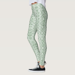 Grönt Snakeskin Leggings