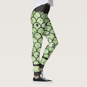 Grönt Snakeskin Leggings