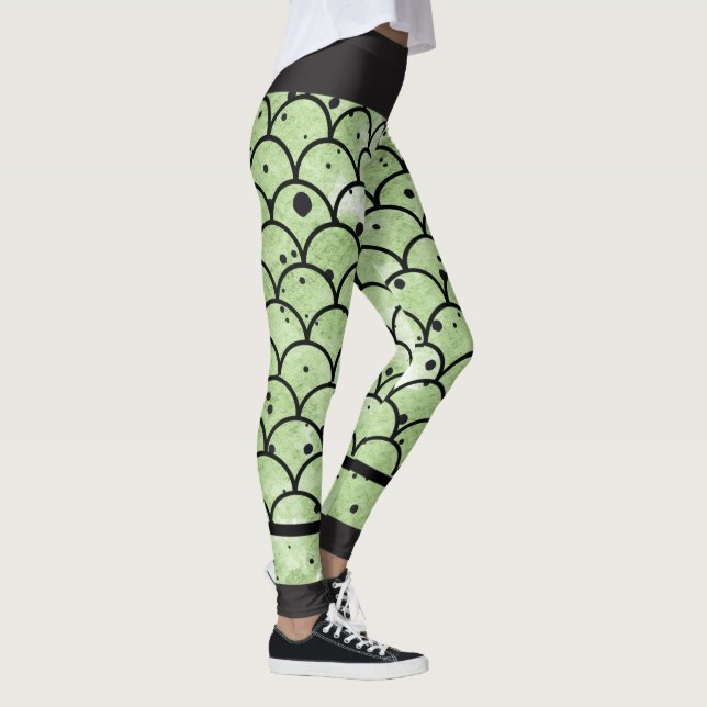 Grönt Snakeskin Leggings (Höger)