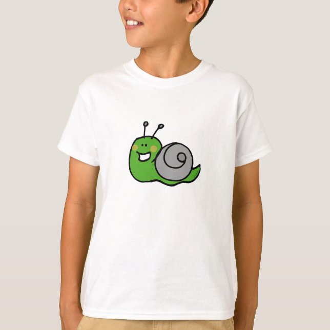 grönt snigel t-shirt (Framsida)