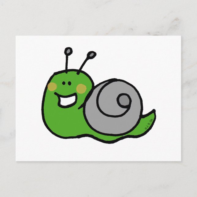 Grönt snigel vykort (Framsida)