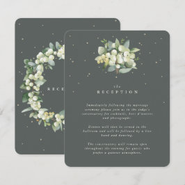 Grönt snöbär + Eukalyptus Bouquet Mottagning Tilläggskort