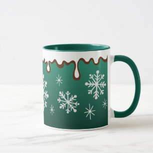 Grönt Snöflingor Mugg