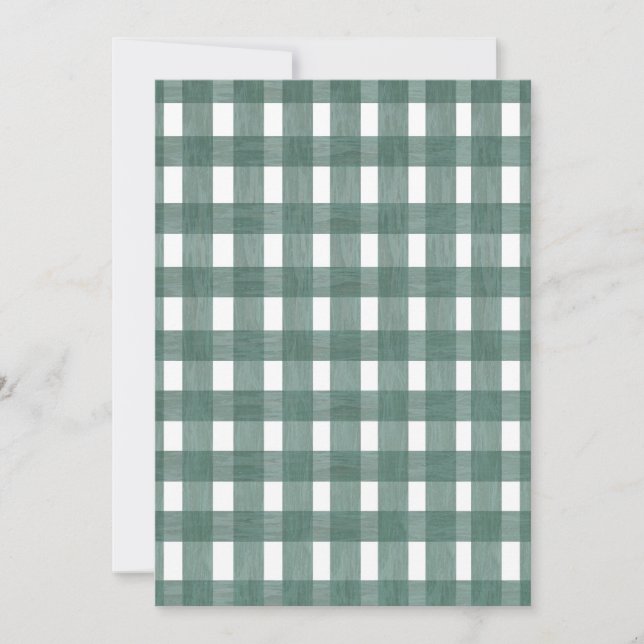 Grönt Snöre Gingham Recipe Cards (Framsida)