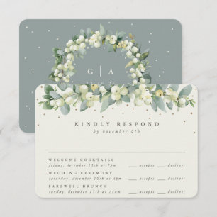 Grönt Snowberry+Eucalyptus Bröllop Multi-Event OSA Kort