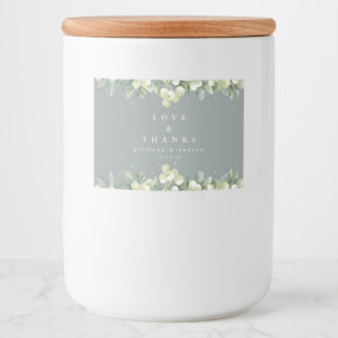Grönt Snowberry+Eucalyptus Winter Wedding Favor Mat Etiketter