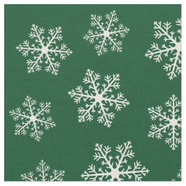 Grönt Snowflake Fabric Tyg