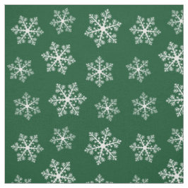 Grönt Snowflake Fabric Tyg