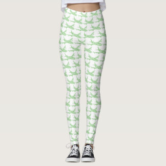 Grönt Snowflake-flygplan - Leggings