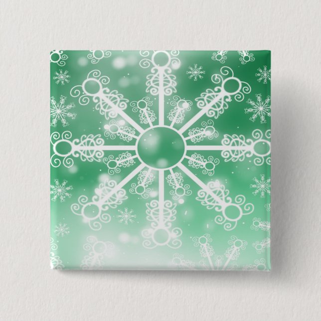 Grönt Snowflake Knapp (Framsida)