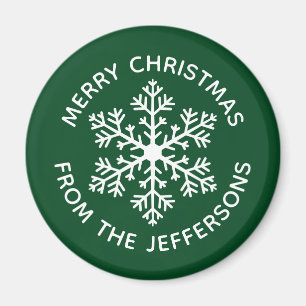 Grönt Snowflake Magnet
