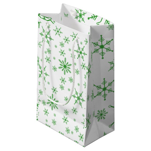 Grönt Snowflake Mönster (Framsidan Vinklad)